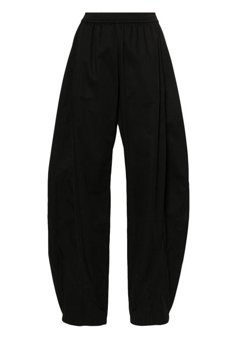 Black logo-print tapered trousers Alexander Wang - women